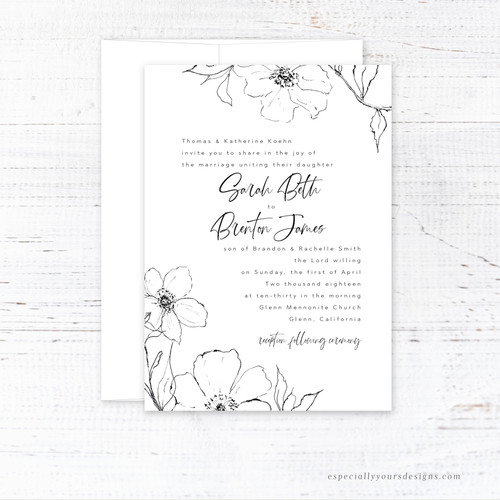 Hand Drawing Lineart Invitation Card Set Graphic by yudhistira300817 ·  Creative Fabrica