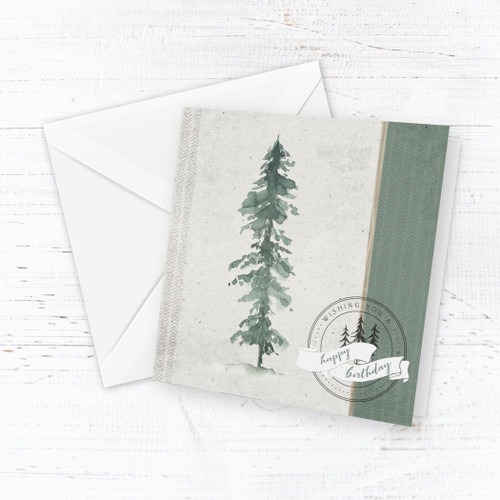 Pine Tree Birthday Card - Especially Yours Designs