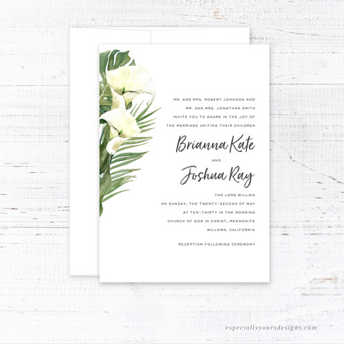 calla lily wedding invitations