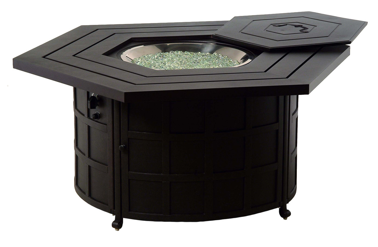 Sherwood Hex. gas fire pit in Terra Mist
