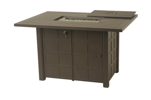 Sherwood Hex. gas fire pit in Terra Mist