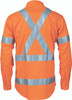 HiVis Cool-Breeze Cotton Shirt with ‘X’ Back & additional 3m r/Tape on Tail - long sleeve