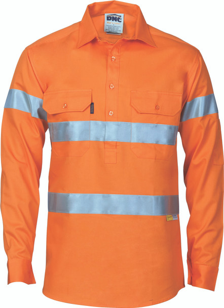 HiVis Cool-Breeze Close Front Cotton Shirt with Generic R/Tape