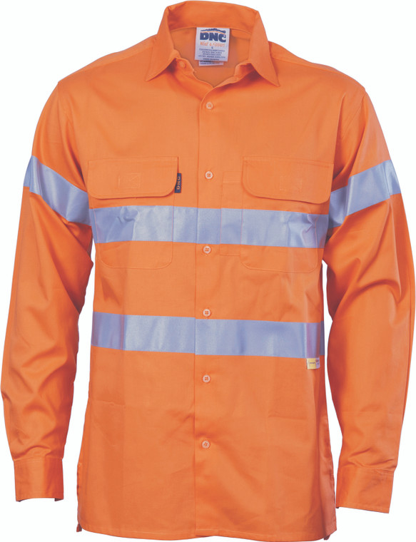 HiVis Cool Breeze - Cotton Shirt with 3M 8906 R/Tape - Long sleeve