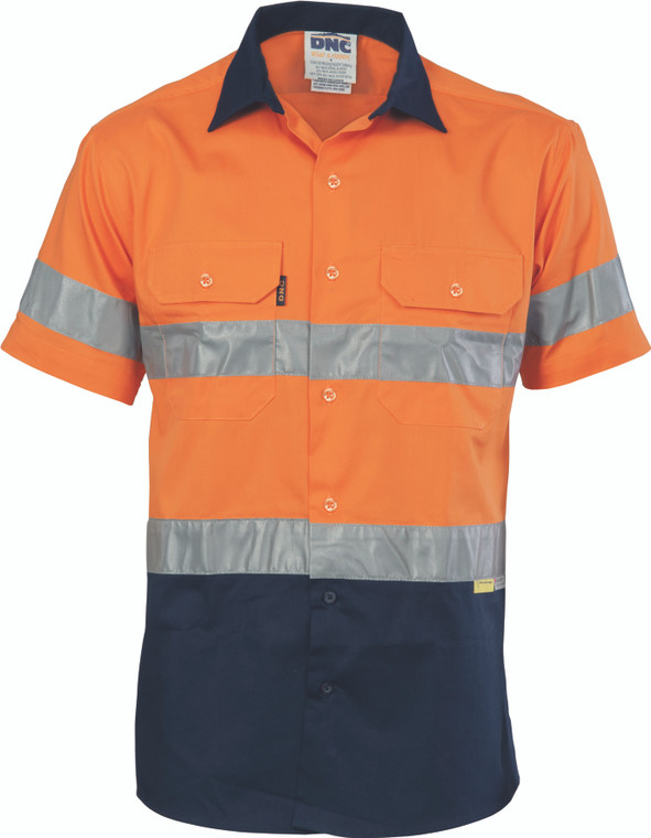 HiVis Cool-Breeze Cotton Shirt with 3M 8906 R/Tape - Short sleeve