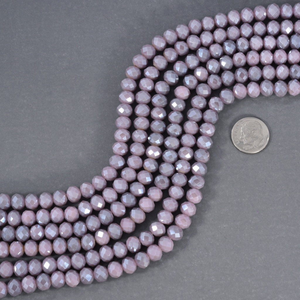 4mm Rondelle Beads - Opaque Purple Rainbow - 10 Grams