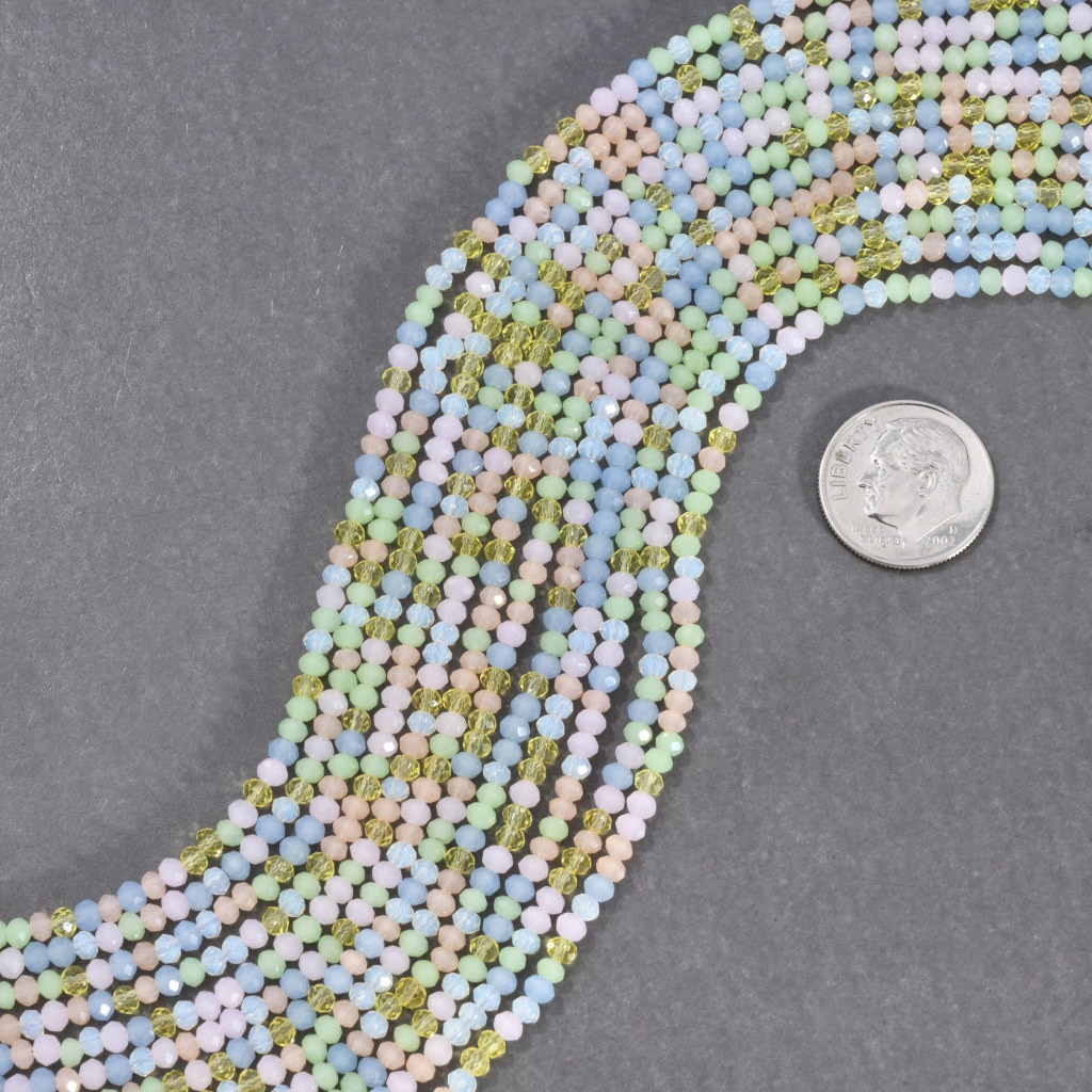 1 Strand 4mm 6mm Glass Beads, Pastel Beads, Bracelet Bead, Opaque