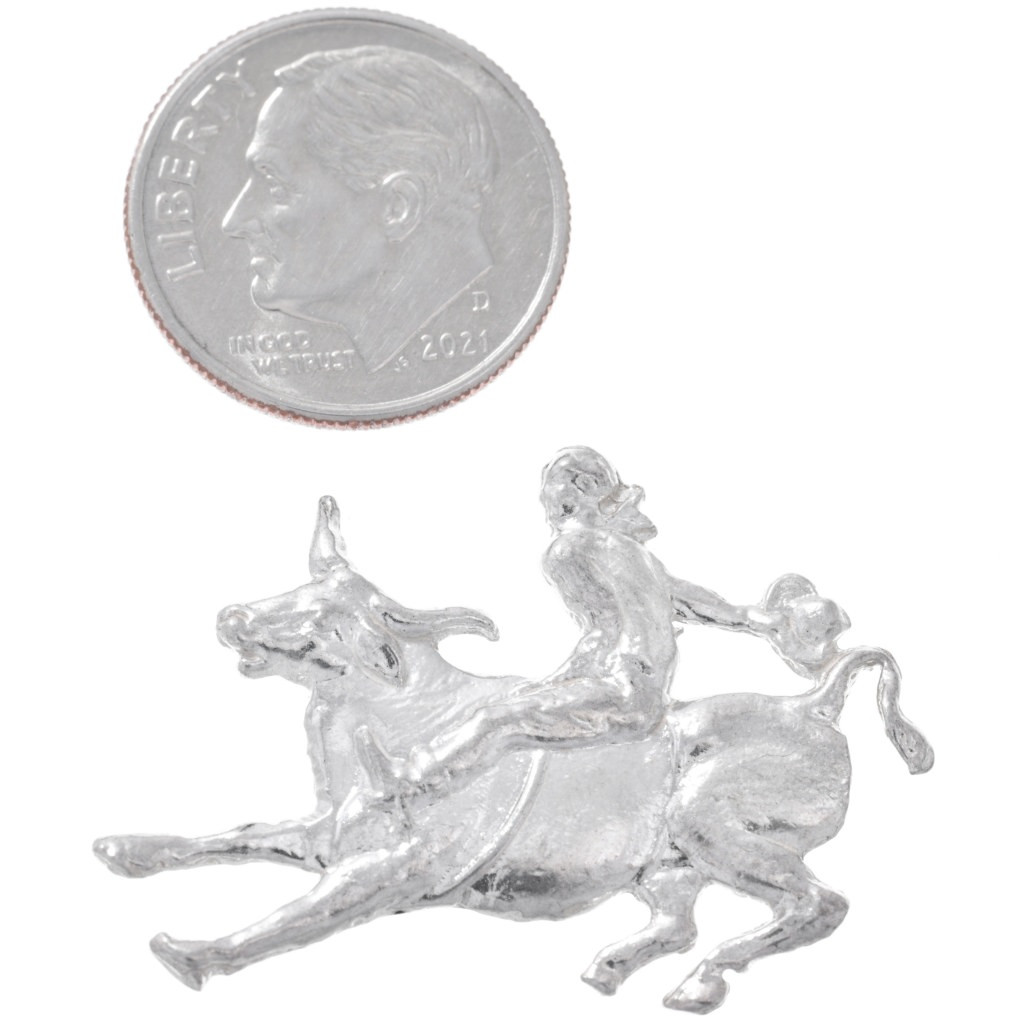 Bull Rider Sterling Silver Rodeo Jewelry Part 1-1/8