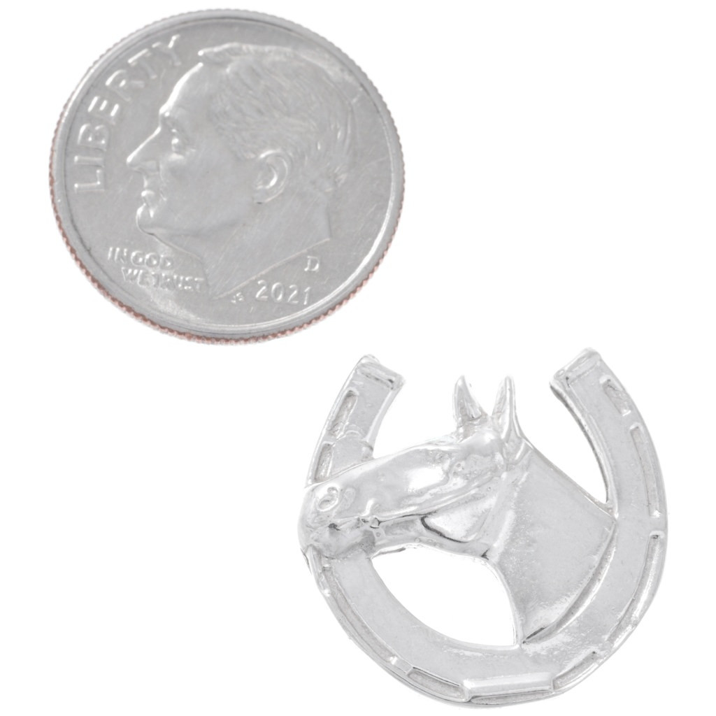 Lucky Horseshoe Horse Sterling Silver Jewelry Part 36255