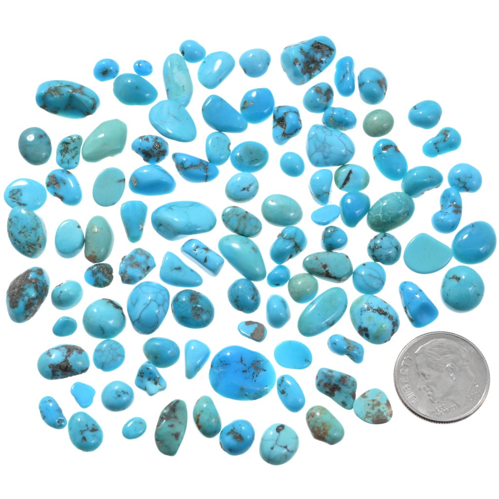 Lot de cabochons turquoise naturelle | Pierres turquoise bleu vert | Cabochons polis pour la fabrication de bijoux | Vente en gros 6 pcs / lot 95,0 carats - France