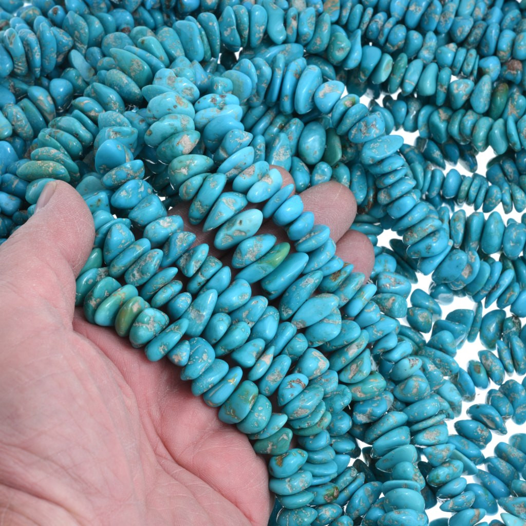 Natural Turquoise Beads Kingman Nuggets 8-16mm Wide 45190