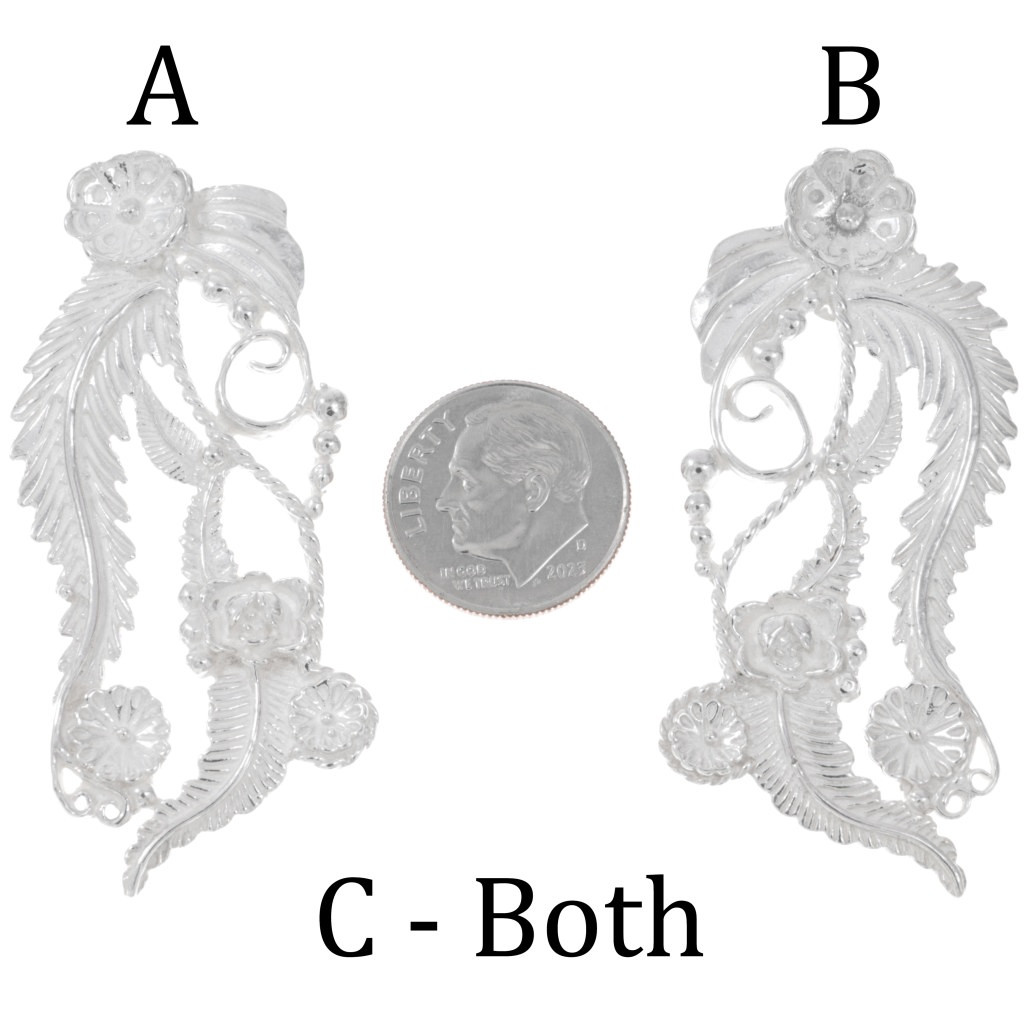 Large Sterling Silver Navajo Floral Ensemble Southwest Jewelry