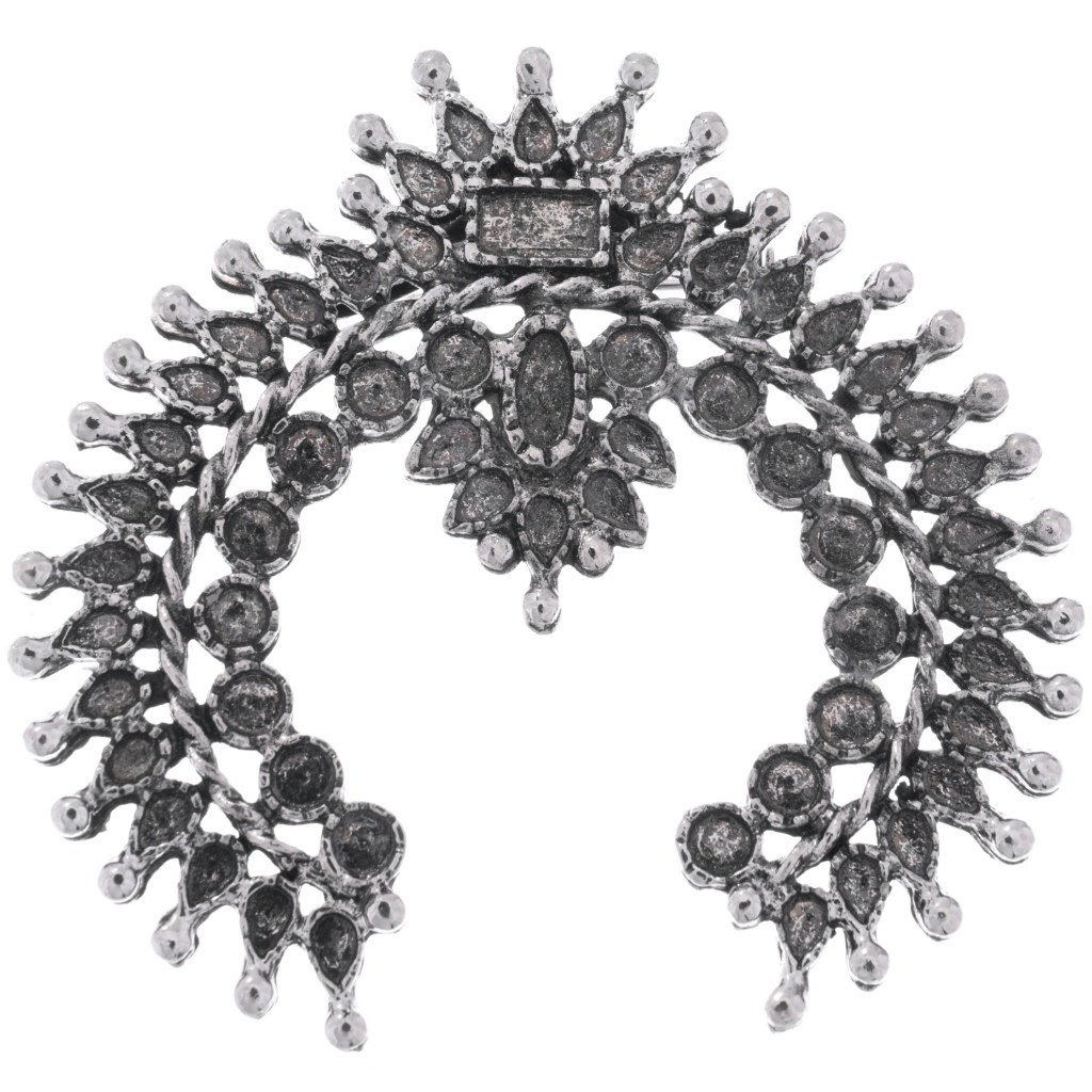 Gemstone Cluster Naja Navajo Style Pendant Brooch Pin 2-3/4