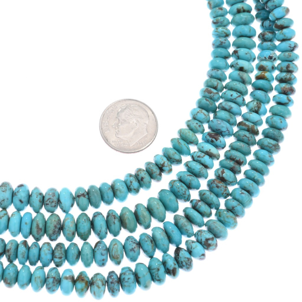 Collana Di Perle Di Turchite Blu Naturale 80 Pollici – Gemma Rotonda 8mm – Fatto A Mano
