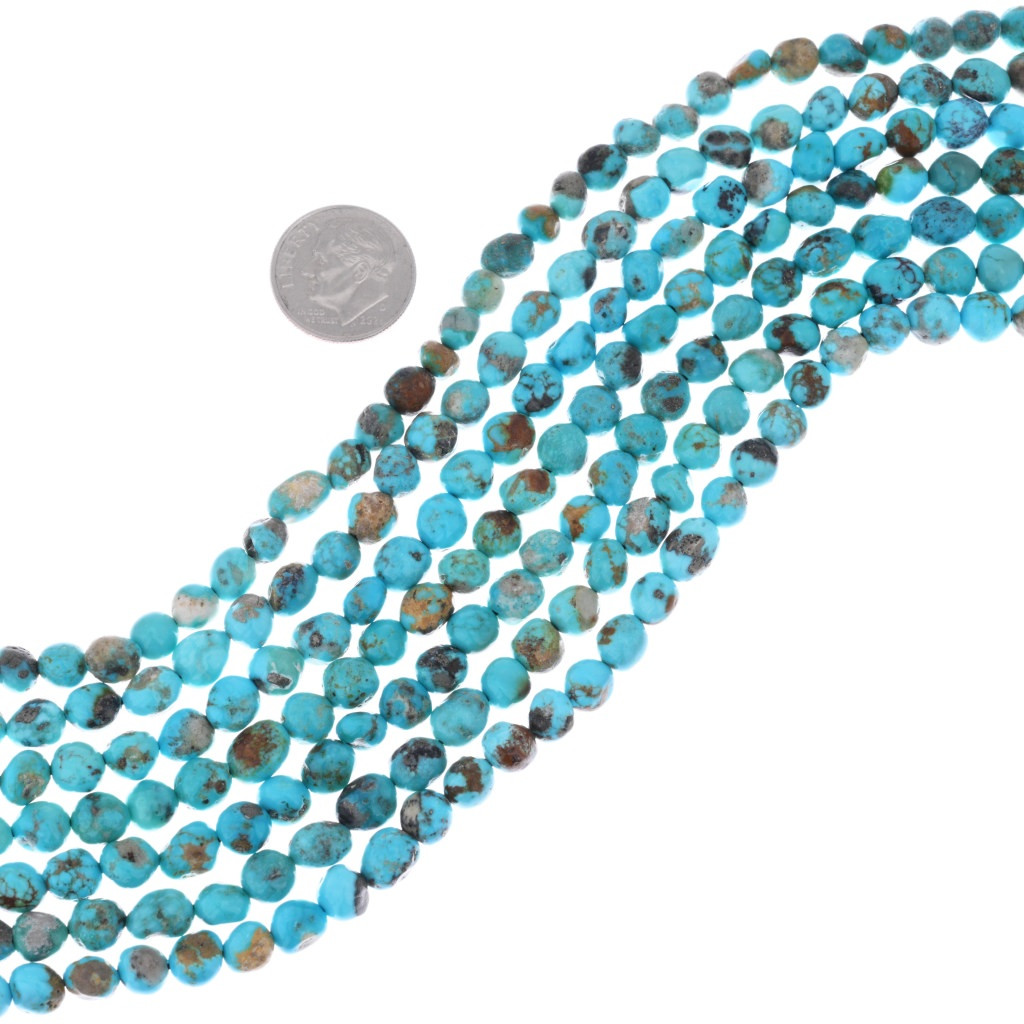 High Grade Southwest Flash Natural Turquoise Beads Untreated Sonoran ...