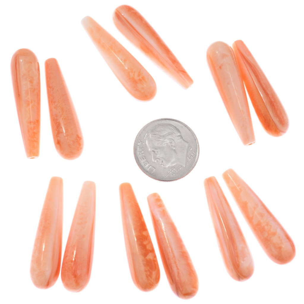 30mm Conch Shell Teardrop Stones Pair Shell Drops For Earrings 0099