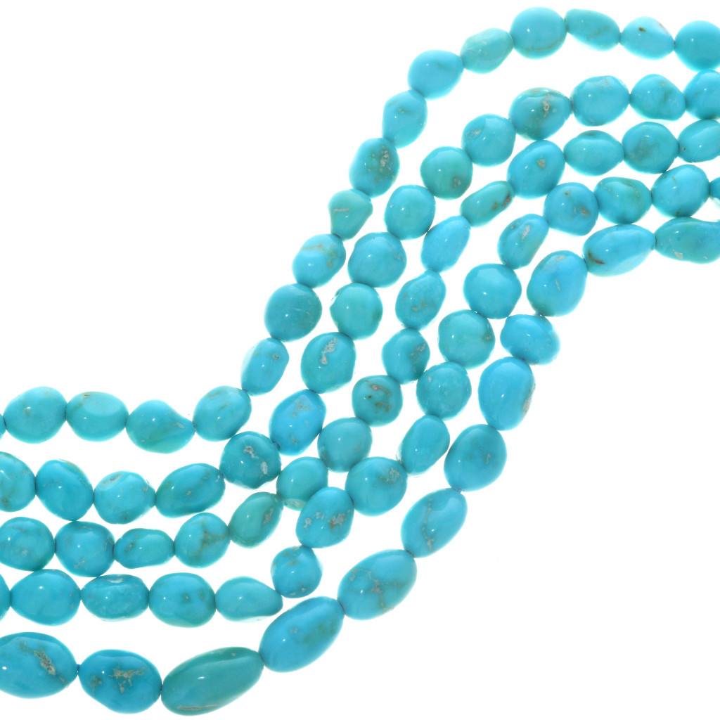 Natural Sleeping Beauty Blue Green Turquoise Beads 6mm Nuggets 31970