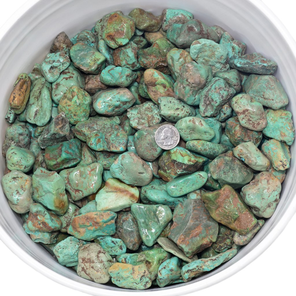 Green Turquoise Rough Nuggets Alarcon One Pound Lot 37000