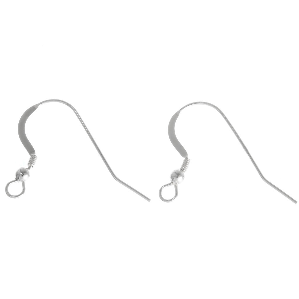 Sterling Silver French Hooks with Bead Earring Parts 5 Pair 37050