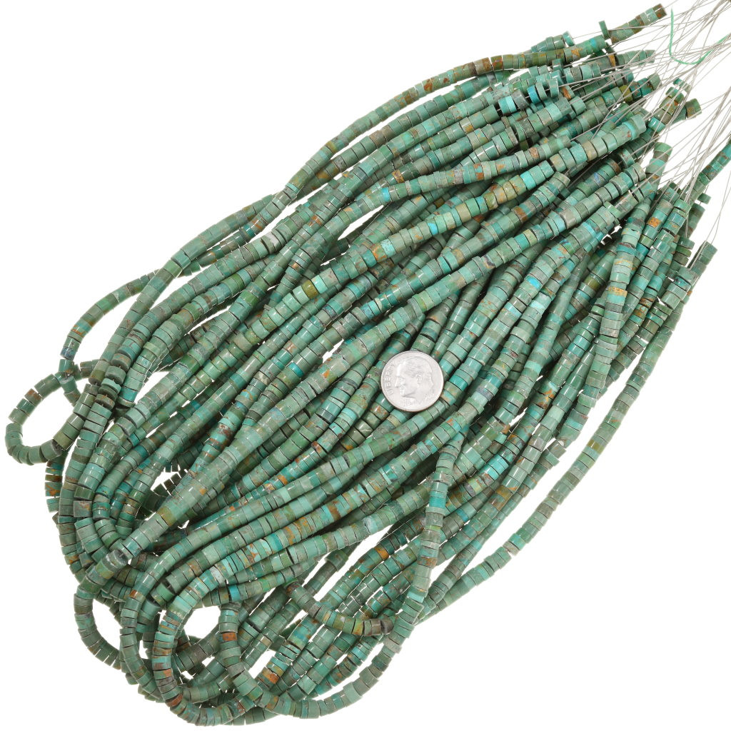 Green Turquoise Heishi Beads 5mm 14 inch Strand 37136