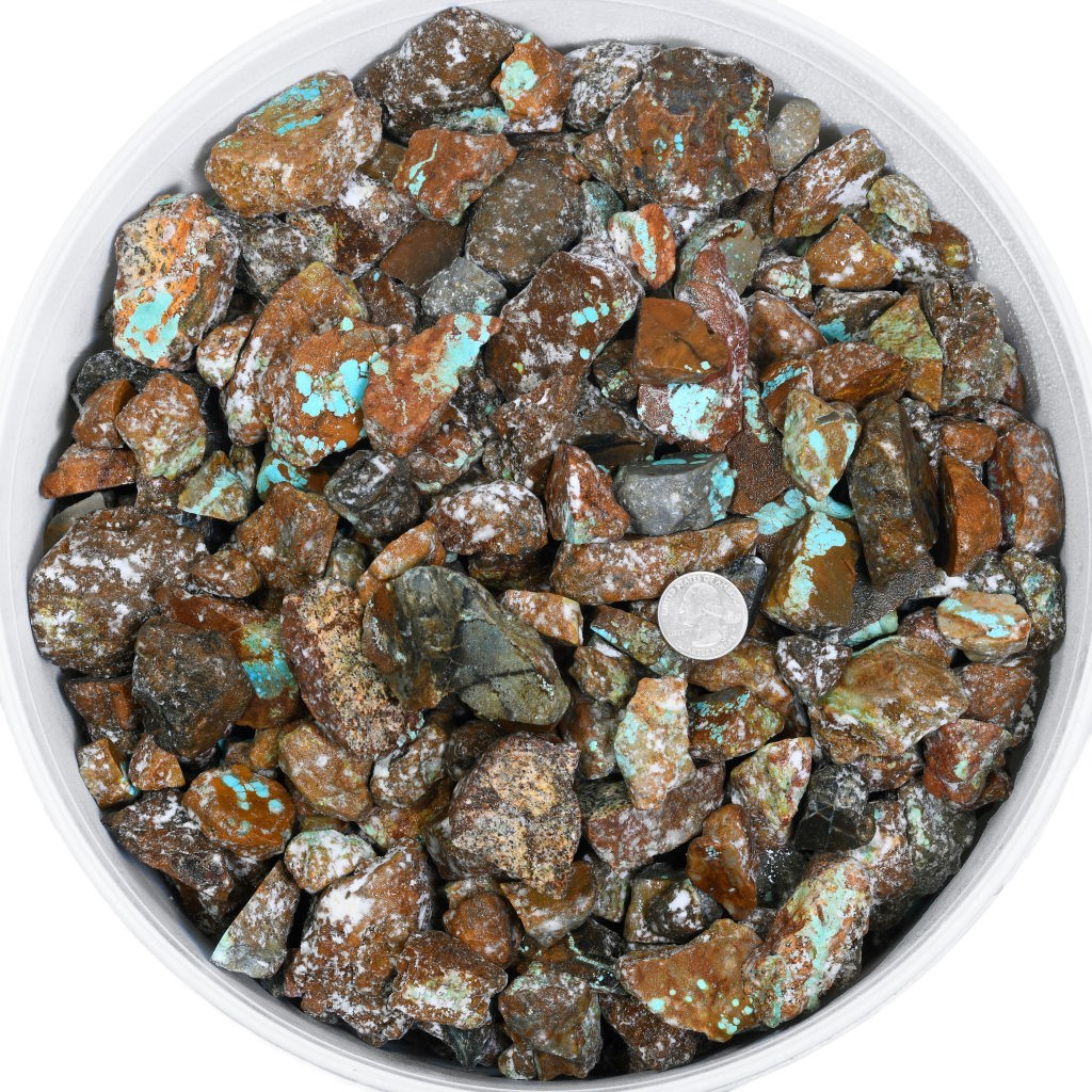 Small Number 8 Turquoise Ribbon Spiderweb Vein One Pound Lot 37257