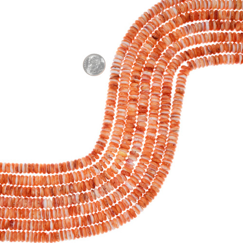 Orange Spiny Oyster Shell Heishe Beads 10-11mm - Genuine 16 strands –  Estate Beads & Jewelry