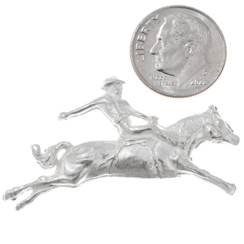 Bronco Rider Cowboy Rodeo Sterling Silver Jewelry Part