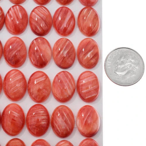 10x14mm Red Spiny Oyster Cabochons 37804