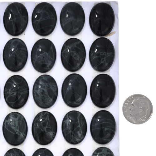 Spiderweb Obsidian Cabochons 15x20mm Oval 37812
