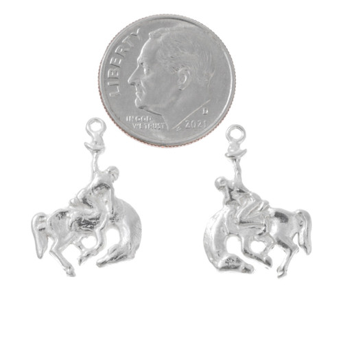 Double Sided Bareback Bronc Rider Pendant Charm 36243
