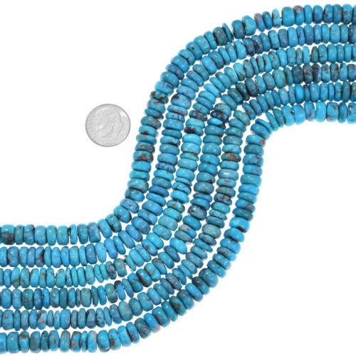 High Grade Blue Turquoise Rondelle Disc Beads 45093