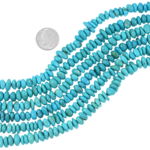 Santo Domingo Cut A-Grade Turquoise Beads 45179