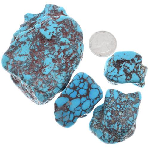 Red Web Turquoise Gibbsite Nuggets 45243