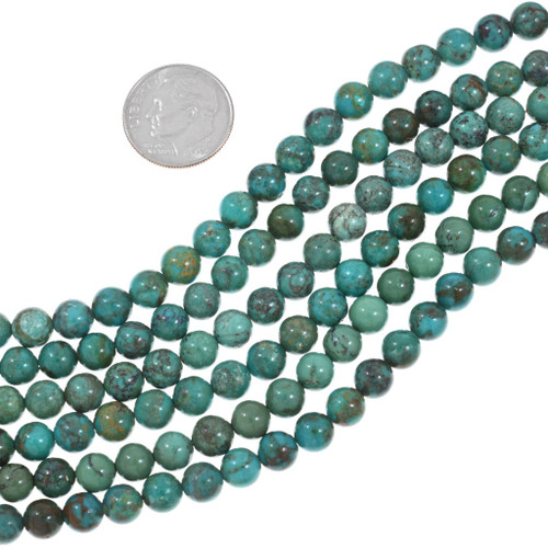 6mm Round Green Turquoise Beads 45292