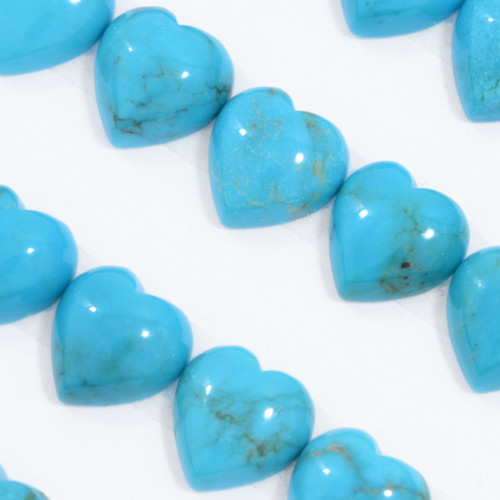 8mm Turquoise Heart Cabochons 45294