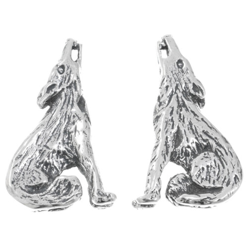 Sterling Silver Howling Wolf 36357