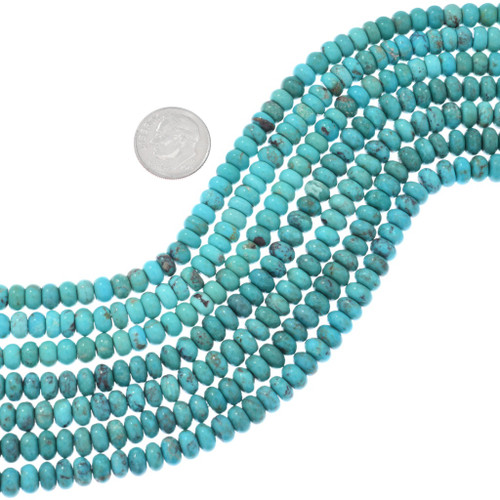 Real Turquoise Rondelle Beads 45348