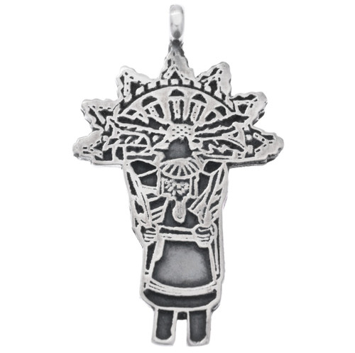 Sterling Silver Early Morning Singer Kachina Pendant 36332