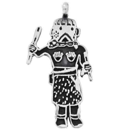 Sterling Silver Mudhead Kachina Pendant 36629