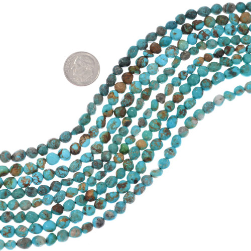 High Grade Southwest Flash Natural Turquoise Beads Untreated Sonoran Gold Nuggets 5-6mm 5210