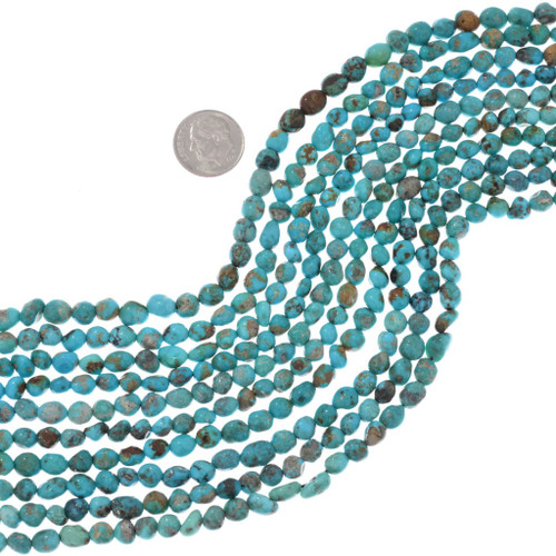 Natural Sonoran Gold Turquoise Nugget Beads High Grade Southwest Flash 5-6mm 5222