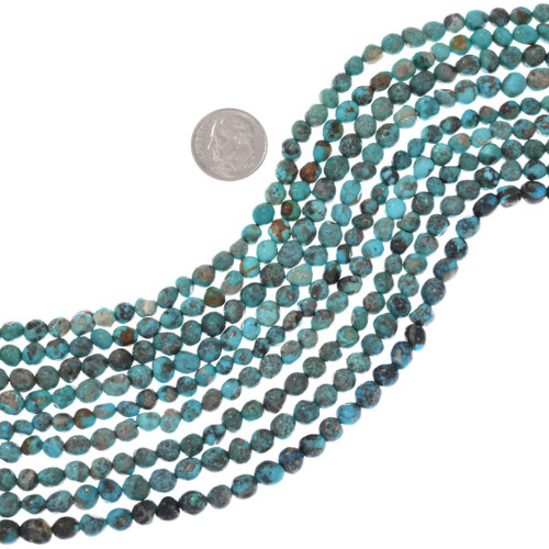 Natural Sonoran Gold Spiderweb Turquoise Beads Rounded Nuggets 4-6mm 5142