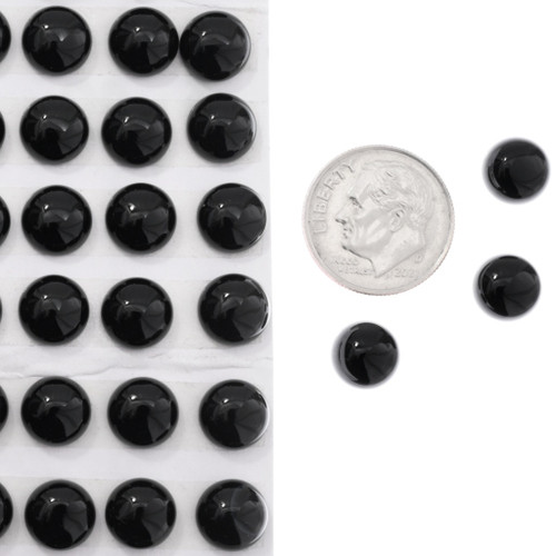 Round Black Agate Cabochons 45911
