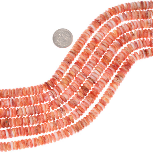 Natural Spiny Oyster Rondelle Beads 45935