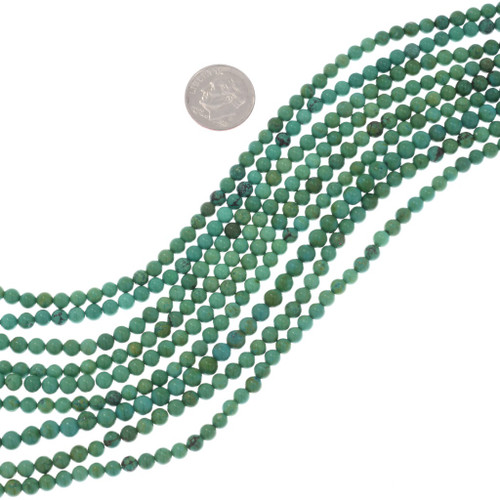 Genuine Turquoise Beads 4mm Round 45940