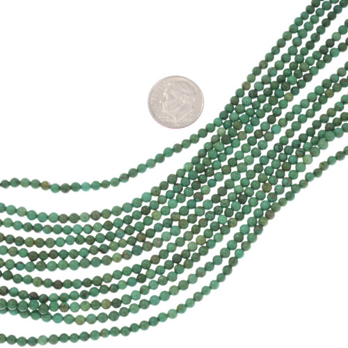 3mm Round Green Turquoise Bead Strand 45941