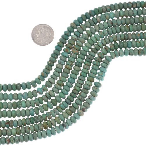 Green Turquoise Rondelle Beads 45944