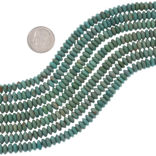 Dark Green Turquoise Rondelle Beads 45945