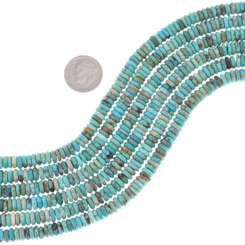 Kingman Turquoise Rondelle Beads 6mm 45963