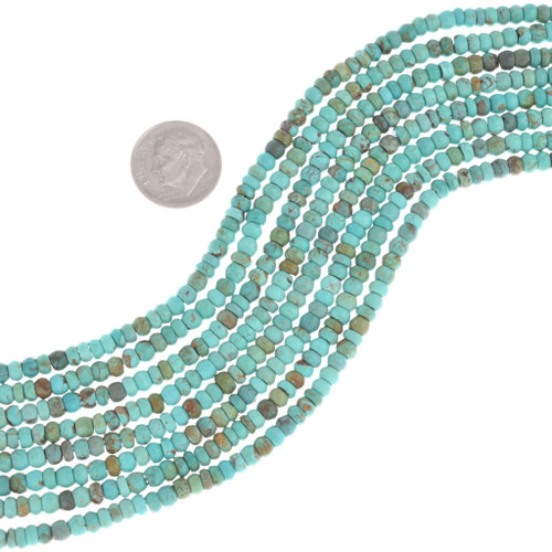 Real Turquoise Rondelle Beads 45965